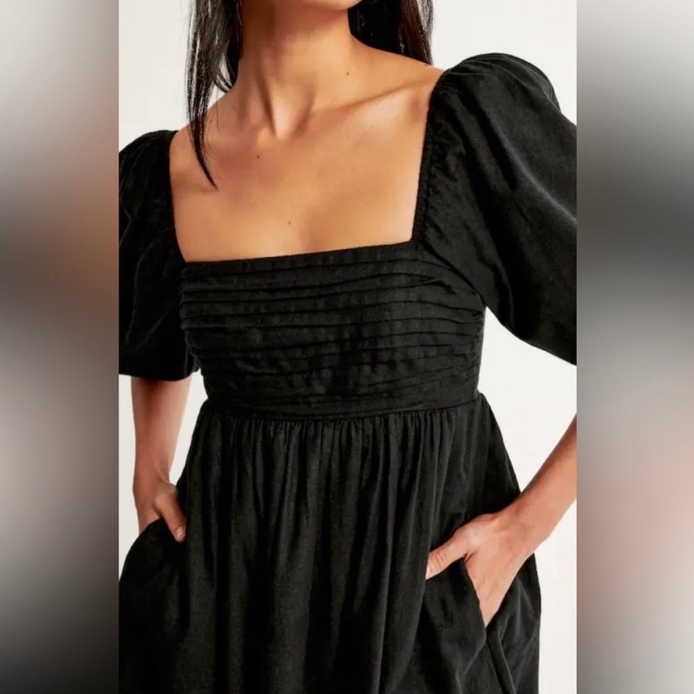 Abercrombie Emerson Poplin mini dress, black